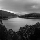 A rainy day by the lake