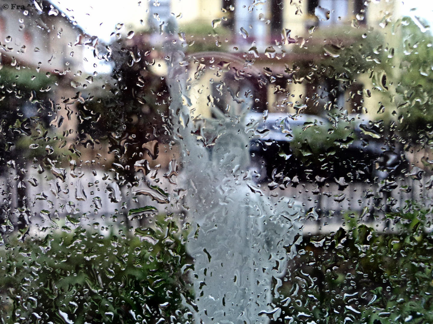 A rainy Statue of Liberty . ©