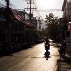 a road at the sunset