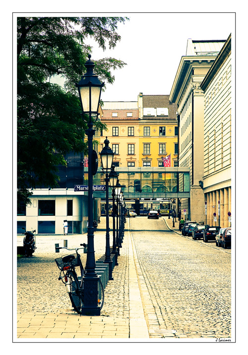 A Row of Street Lamps