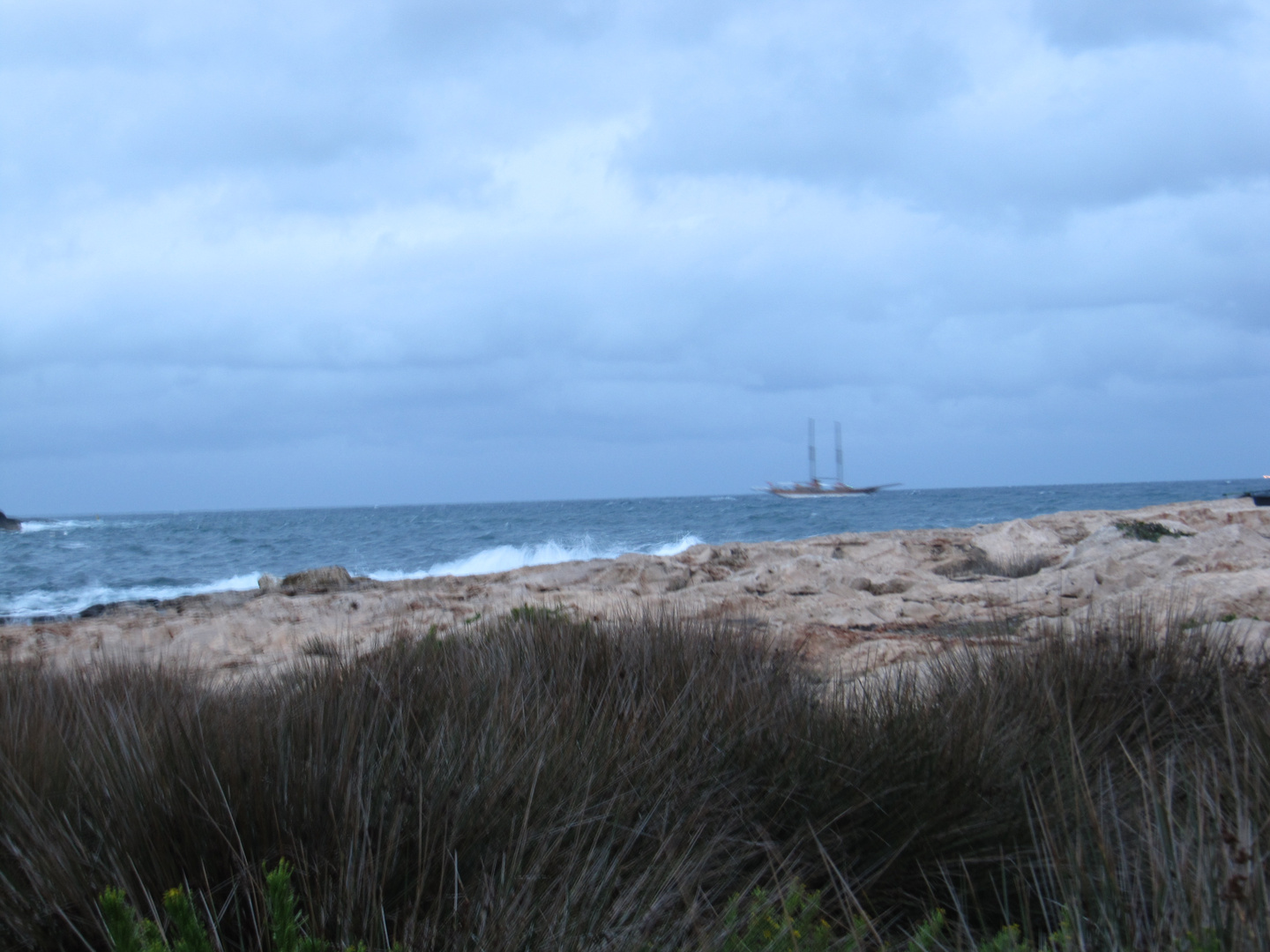 A ship in rough seas