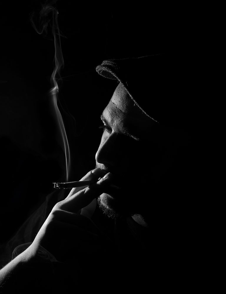 a smoking man