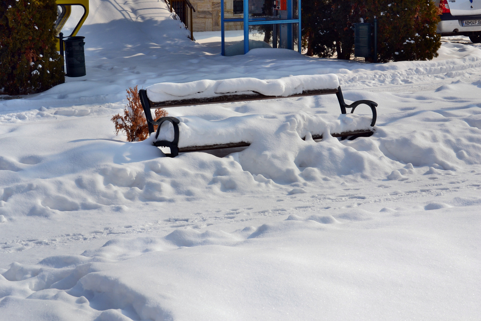 A snowy bank