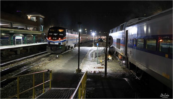 A Snowy Night at Poughkeepsie Station