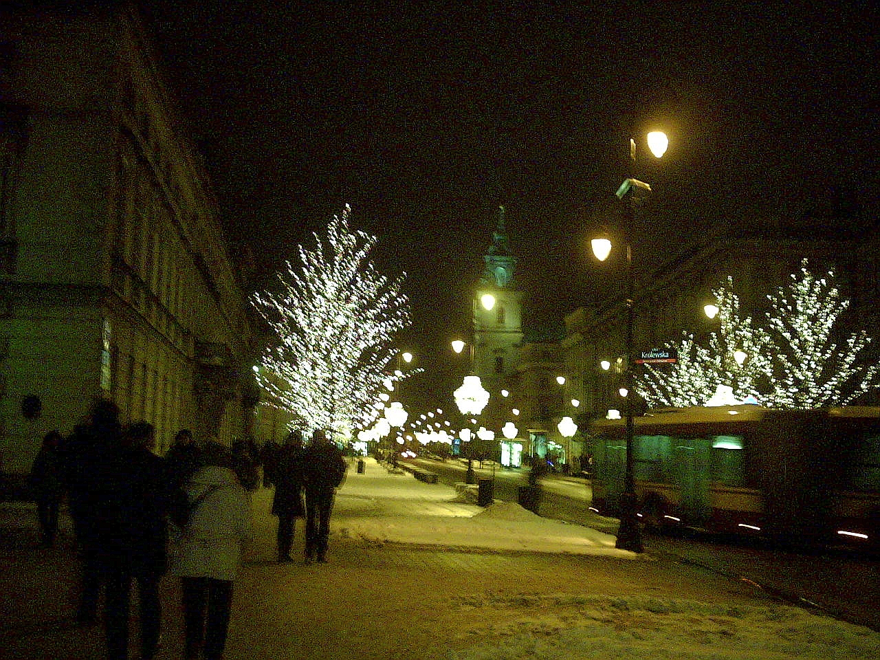 A snowy Night in Warsaw