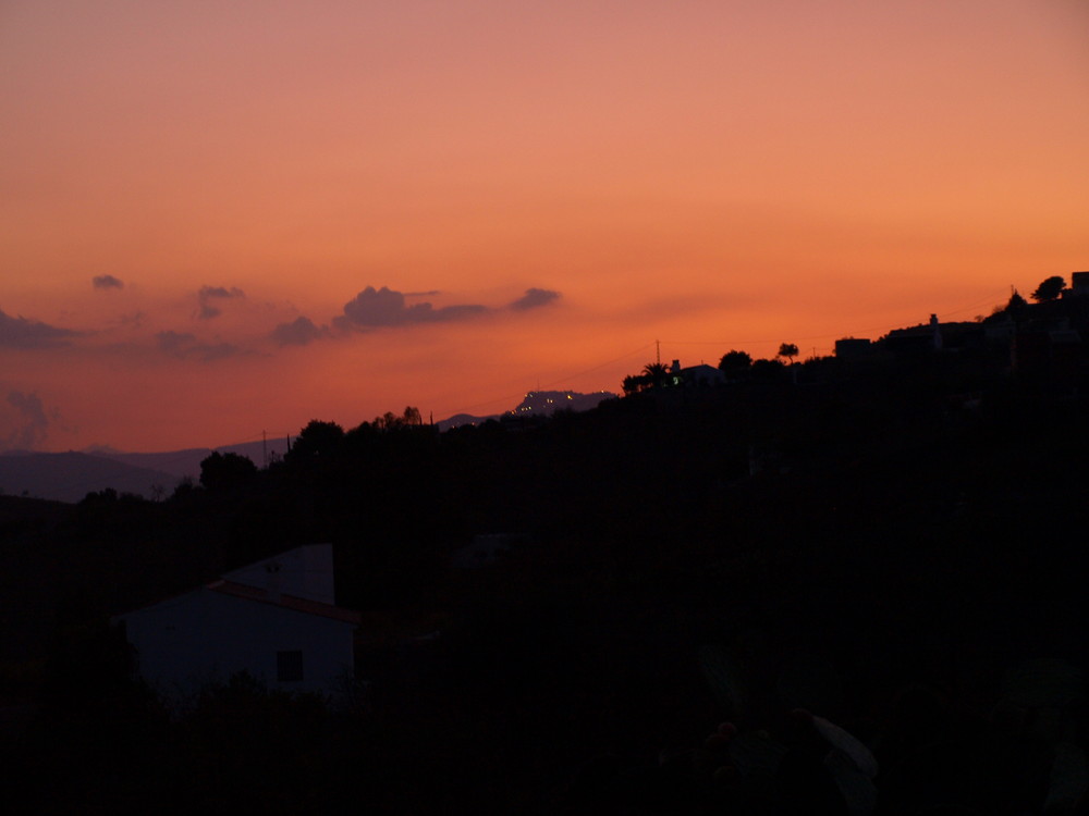 A Spanish Sunset with Comares in the distance