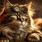 A steampunk Maine Coon Cat - erstellt mit KI