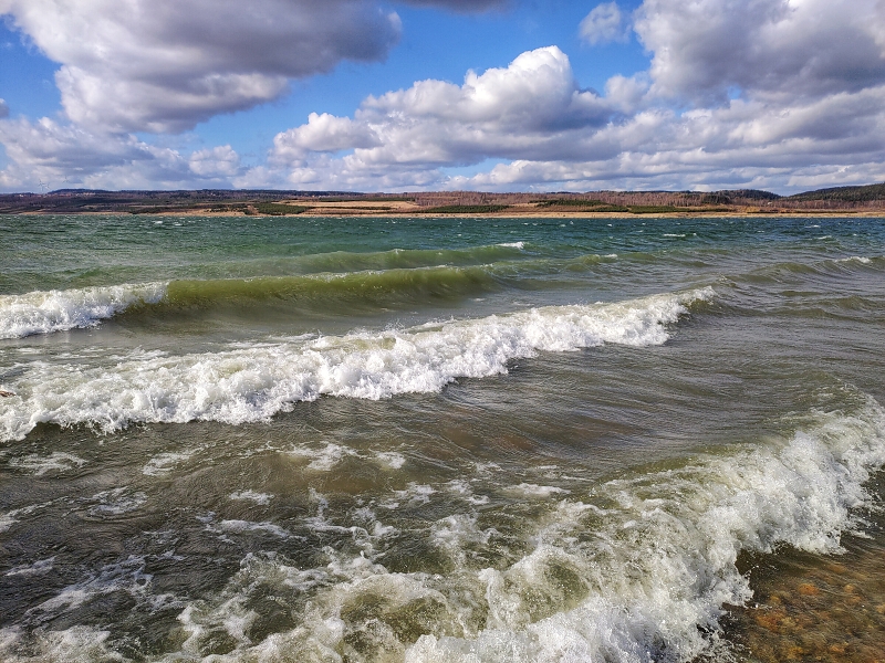 A stormy lake