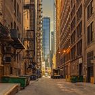 A street in Chicago on a early mornig 