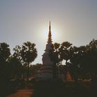 A stupa in the sunset