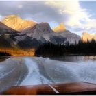 A Summer Golden Moment on Lake Minnewanka