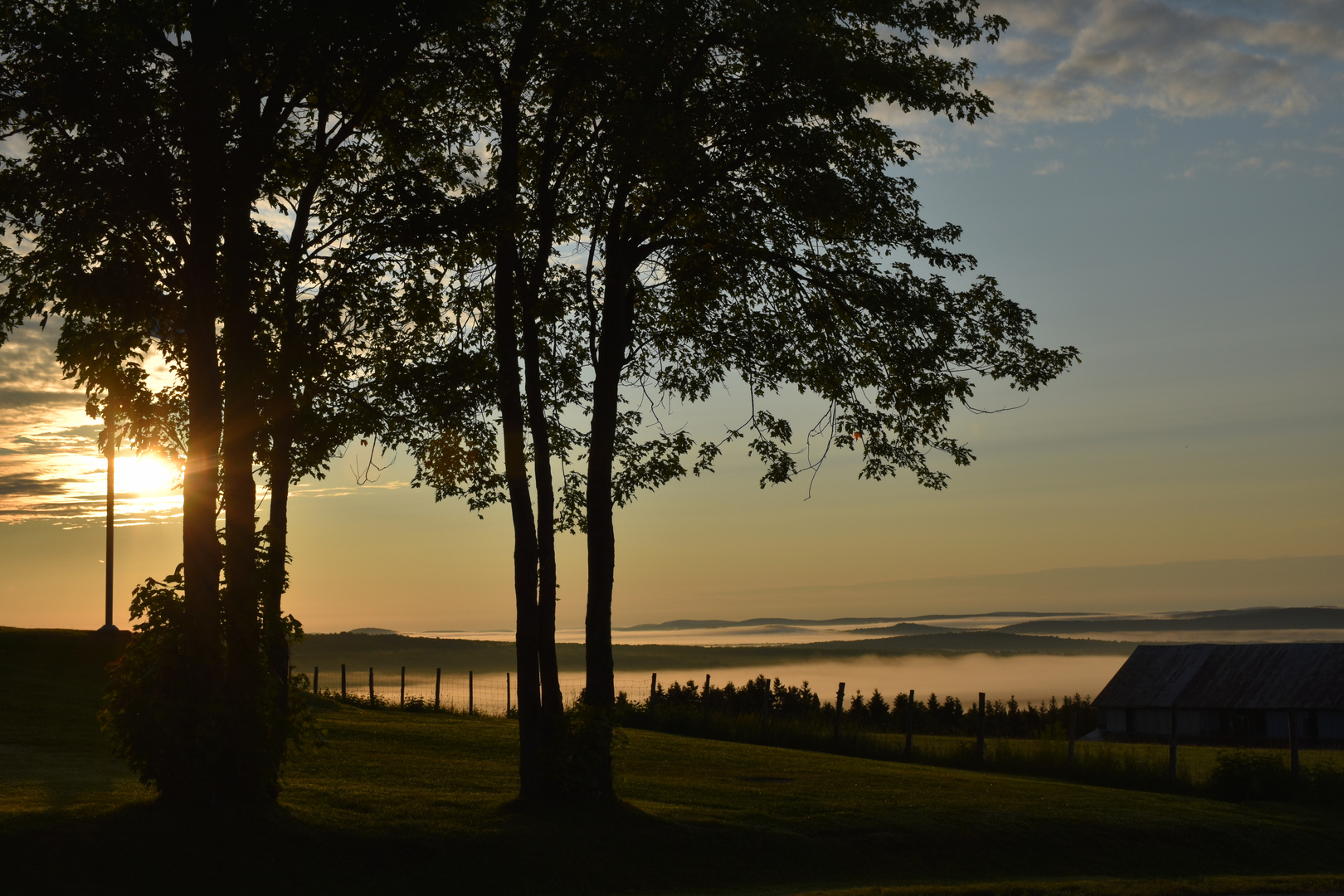 A sunrise on an autumn morning