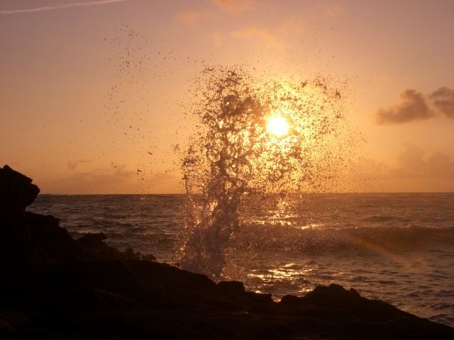 a sunrise splash