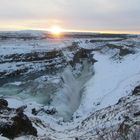 A sunset at Gulfoss