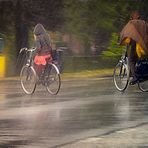 A vélo sous la pluie