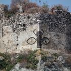 A very ancient sundial in the walls of the castle of Milazzo