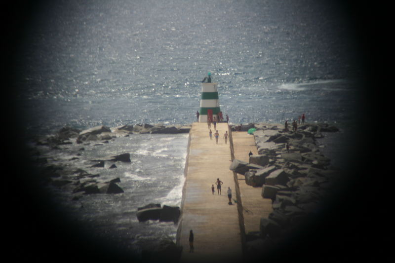 A view through binoculars