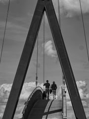 A walk on a Bridge bw