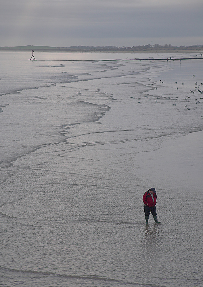 A walk on a winters beach