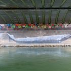 a whale under a bridge