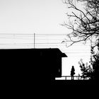 a woman waiting for the train