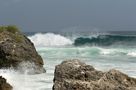 Wave above, rocks ahead... Great Surf, Great Life! von Florian Holter