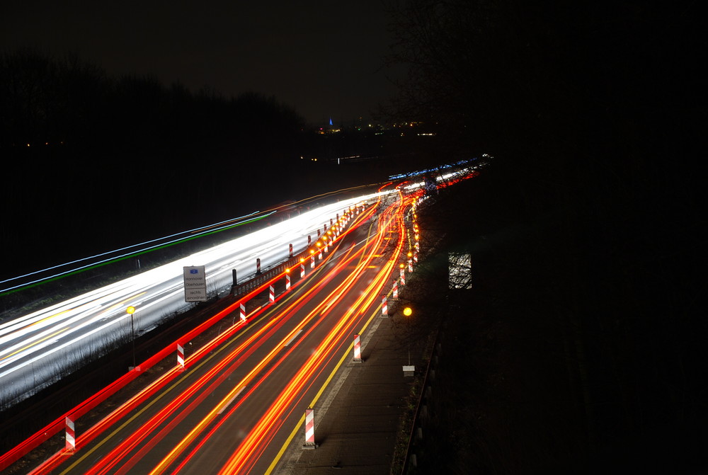 A1 bei Nacht