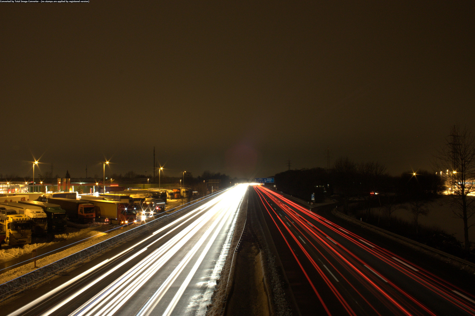 A2-Bottrop bei Nacht