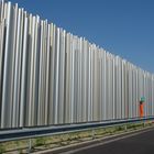 A2 snelweg met geluidsscherm, motorway, road, Autobahn mit Lärnschutzwand at Eindhoven (NL)