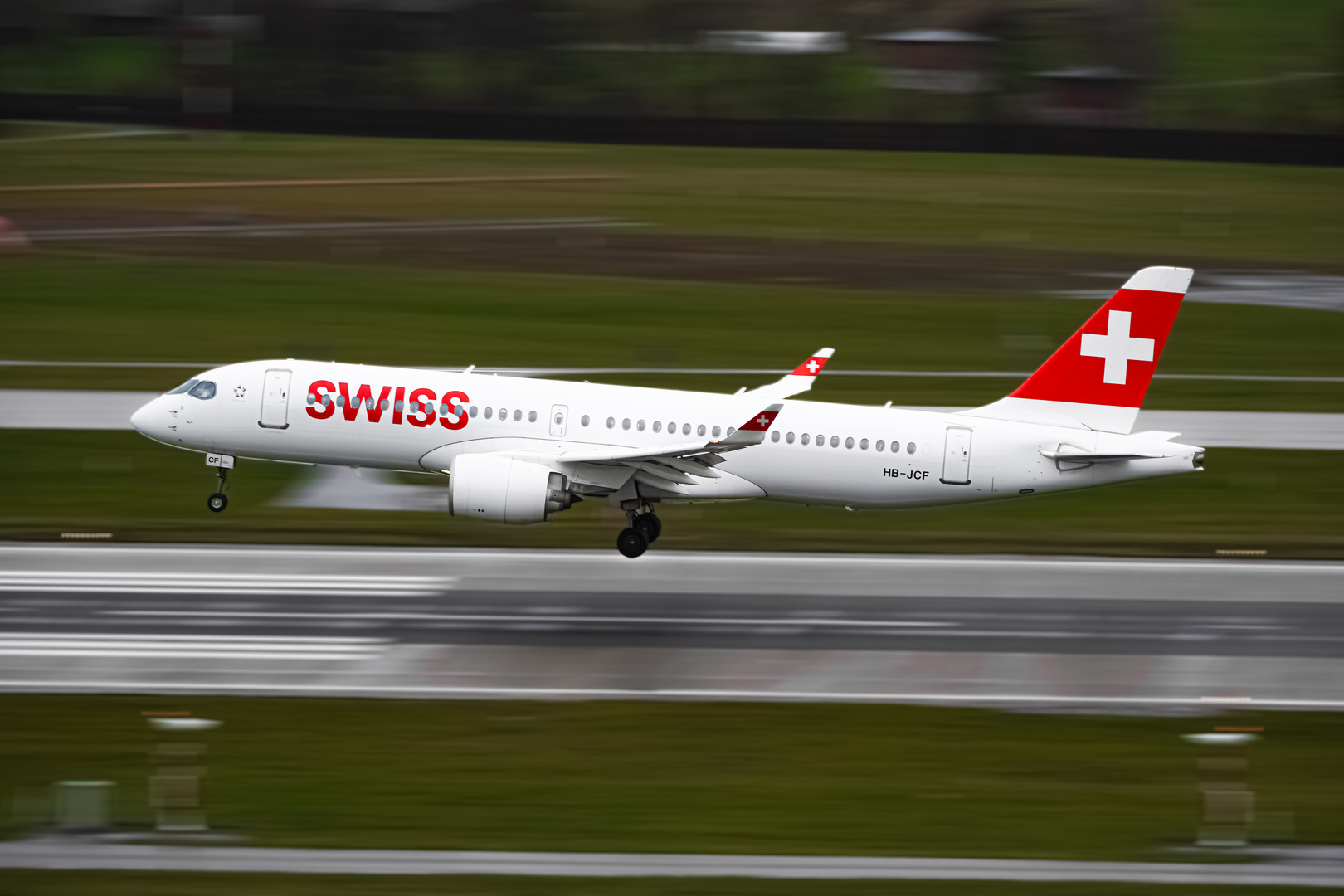 A220 Swiss panning shot.