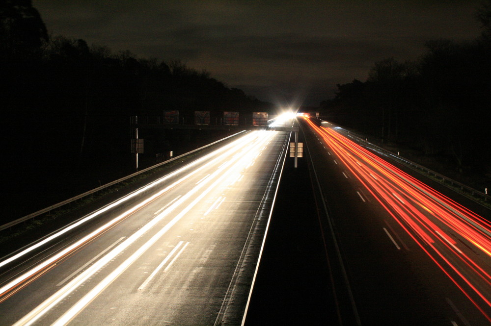 A3 bei Nacht