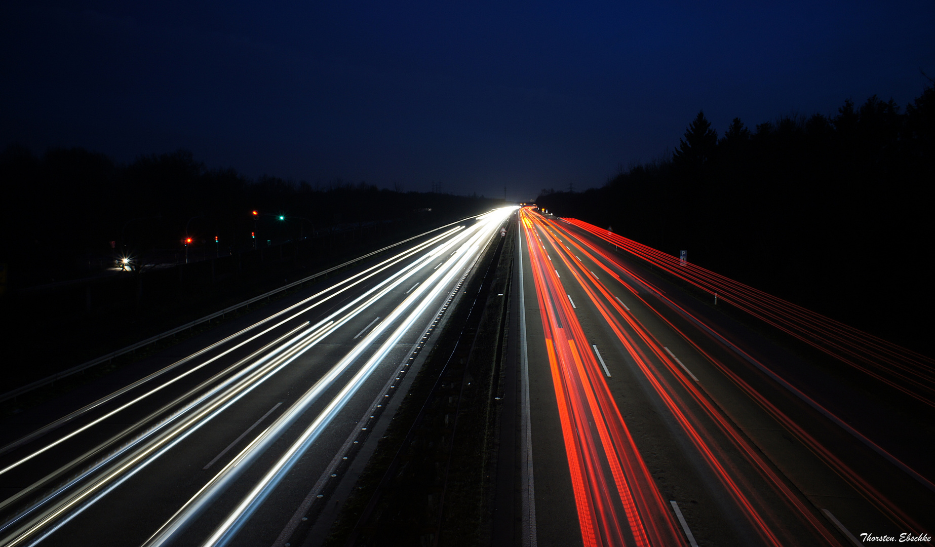 A3 bei Nacht