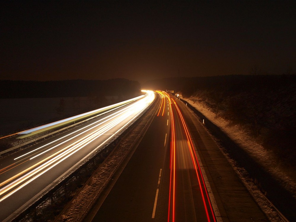 A3 bei Nacht