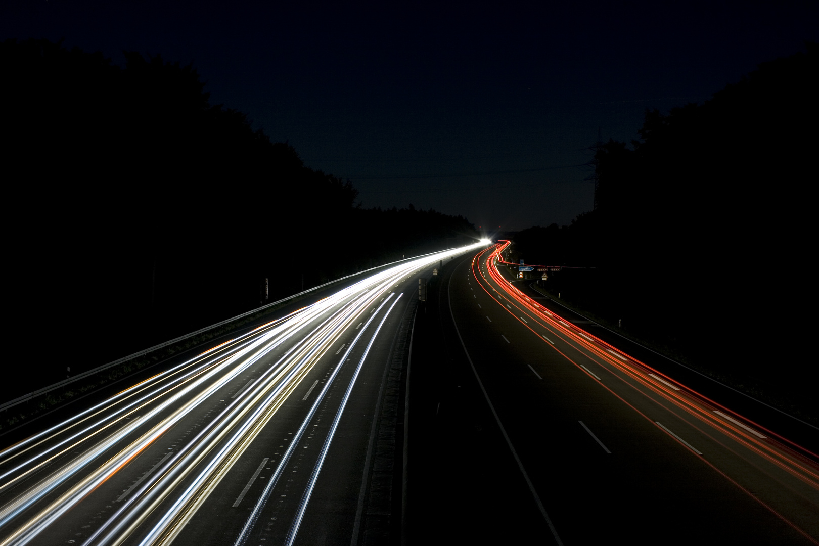 A3 bei Seligenstadt in der Nacht