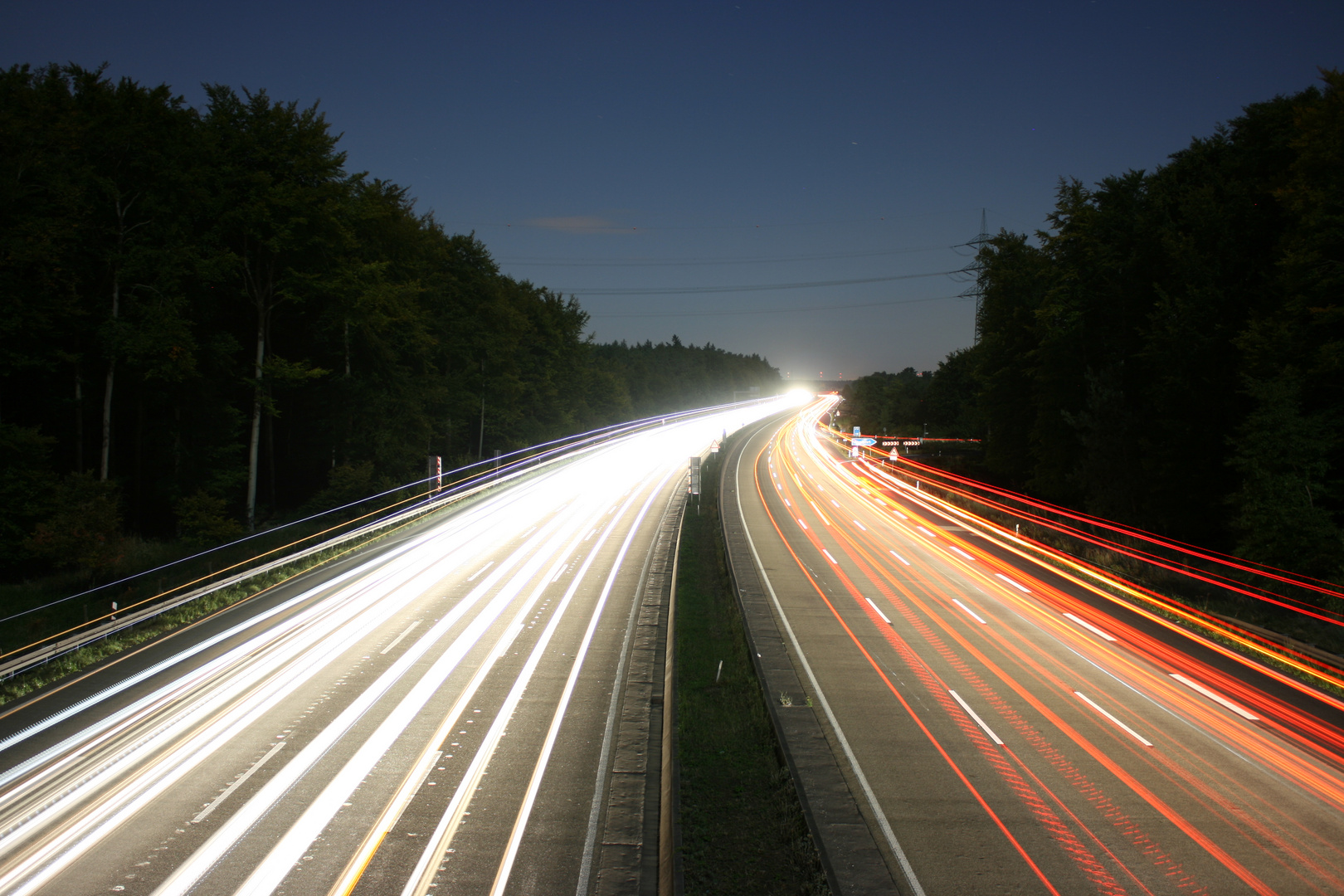 A3 bei Seligenstadt in der Nacht