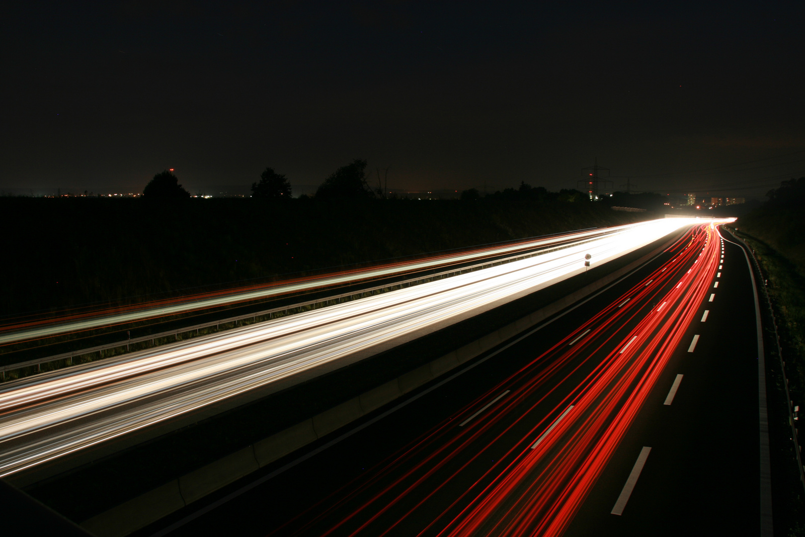 A3 richtung Frankfurt bei Nacht