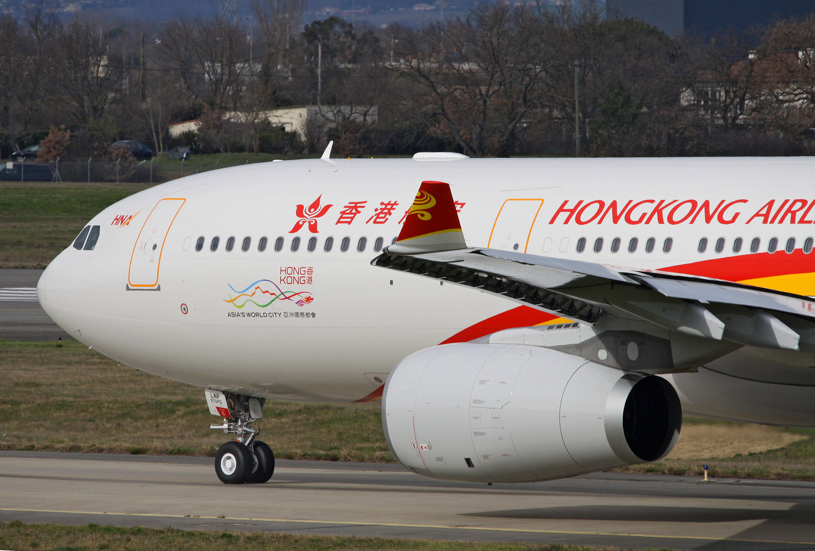 A330-300 hongkong airliners during taxing at toulouse