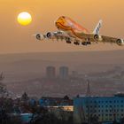 A380 beim Landeanflug 