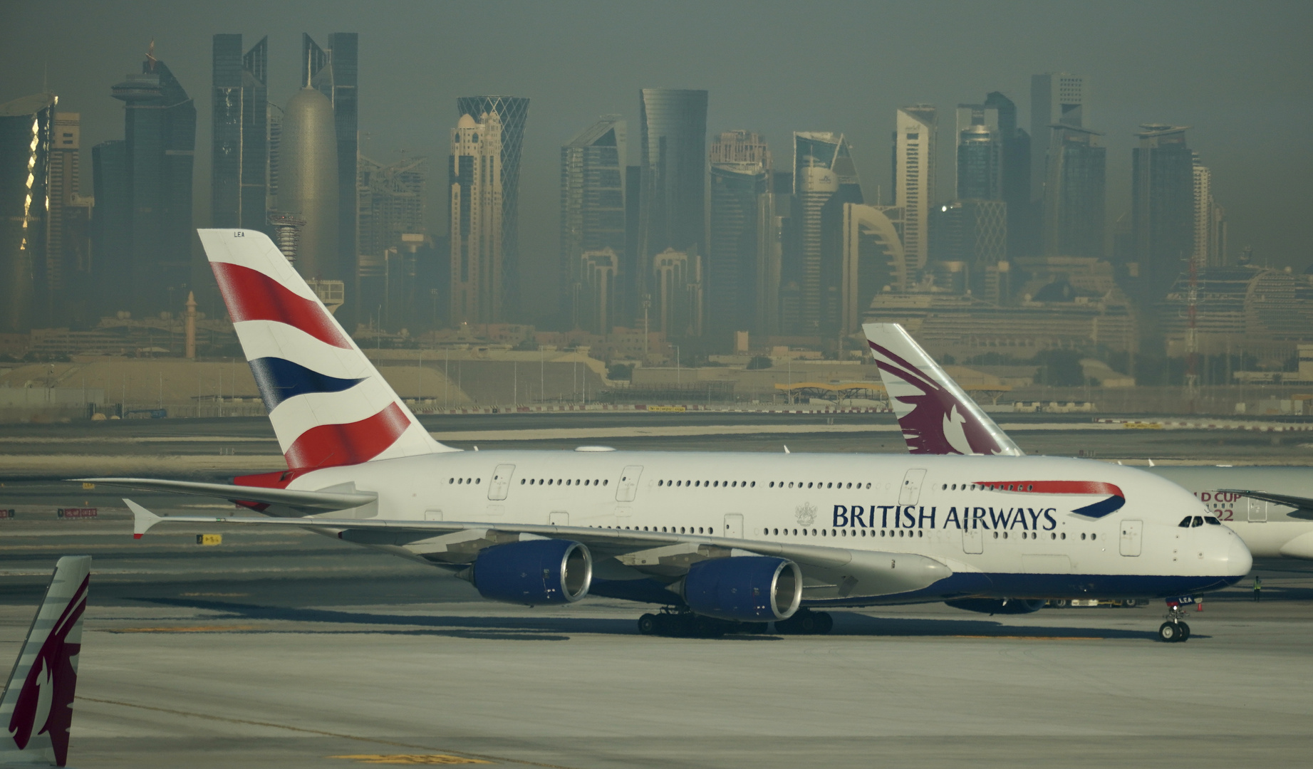 A380 der British Airways in Doha