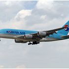 A380 der Korean Air im Anflug auf Frankfurt/Main.