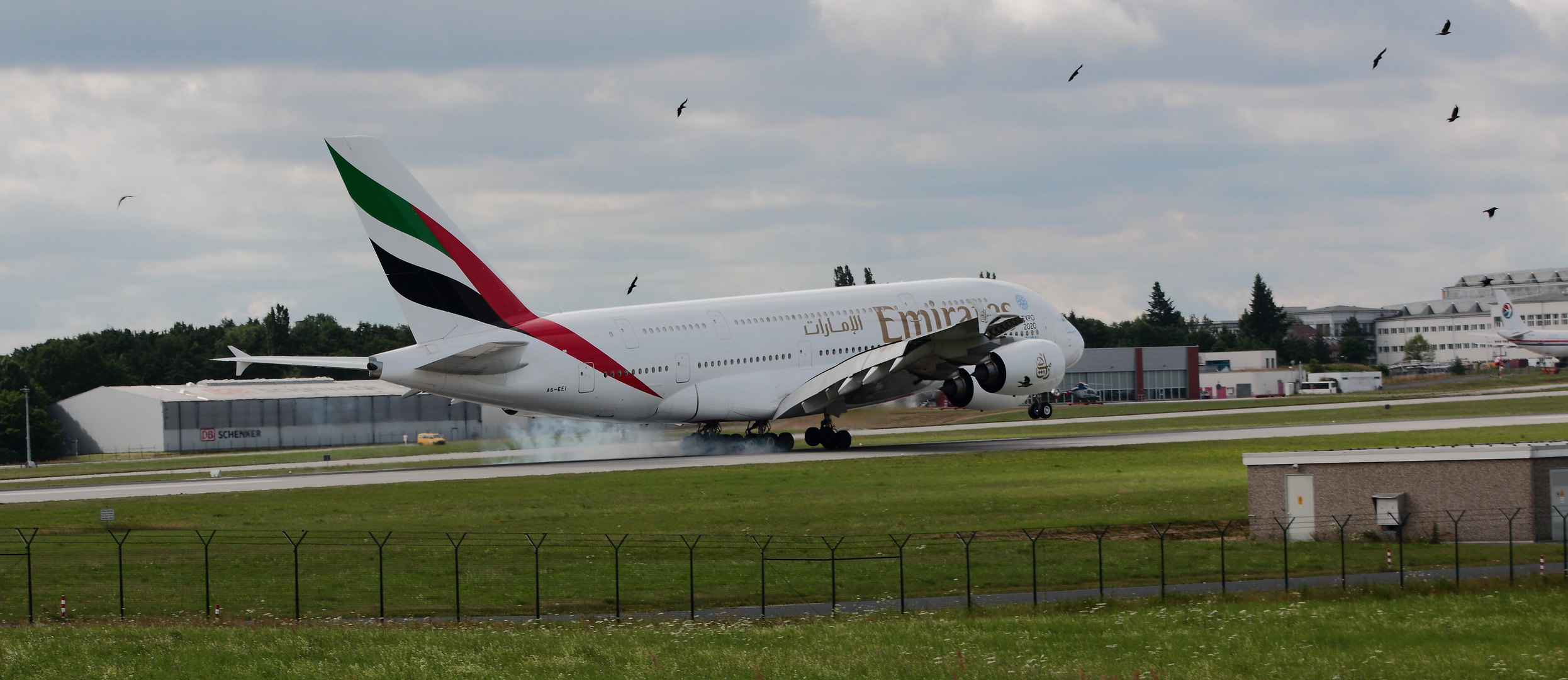 A380 Landung Flughafen Dresden