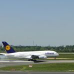 A380 Lufthansa Landebahn Flughafen Düsseldorf