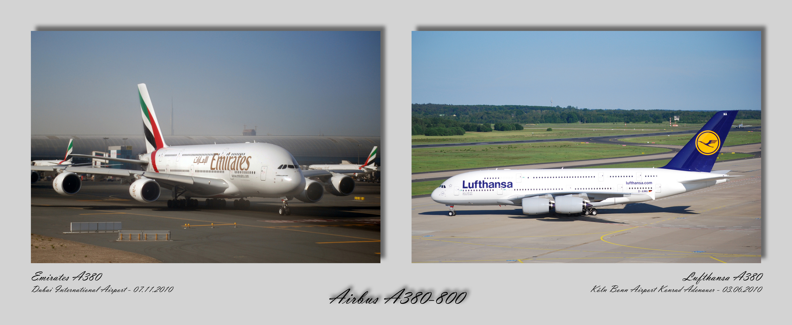 A380 von Emirates und Lufthansa im Vergleich