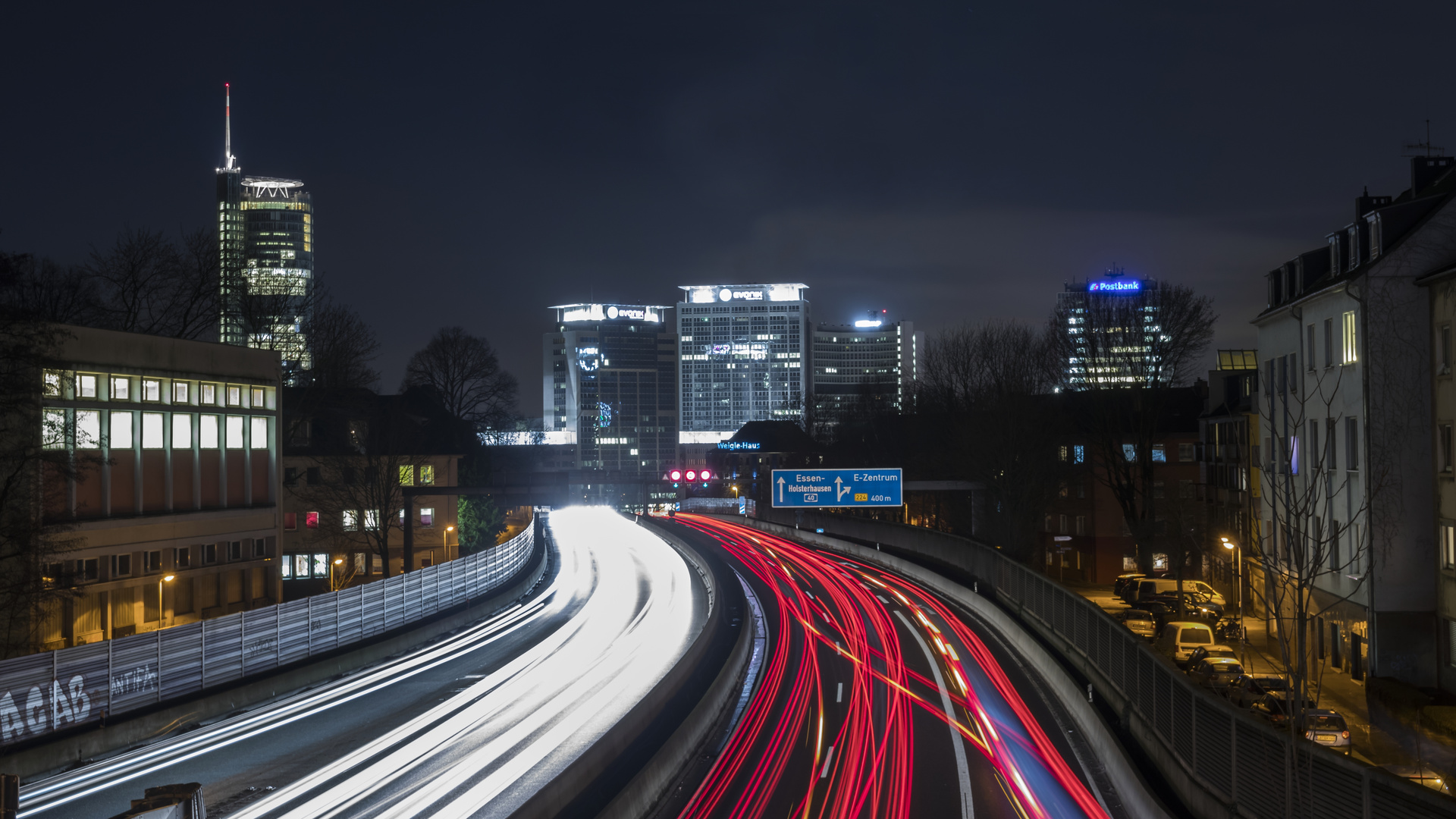 A40 bei Nacht