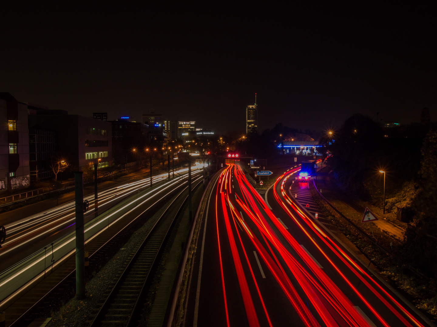 A40 in Essen am frühen Abend