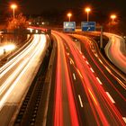 A40 Ruhrgebietsautobahn bei Nacht