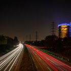 A42 mit Blick auf den Gasometer in Oberhausen 