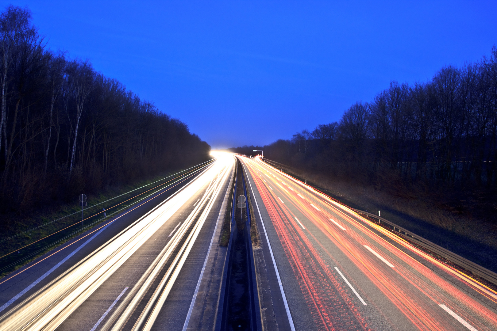 A43 Richtung Münster, Ausfahrt Dülmen Nord (5) zur blauen Stunde