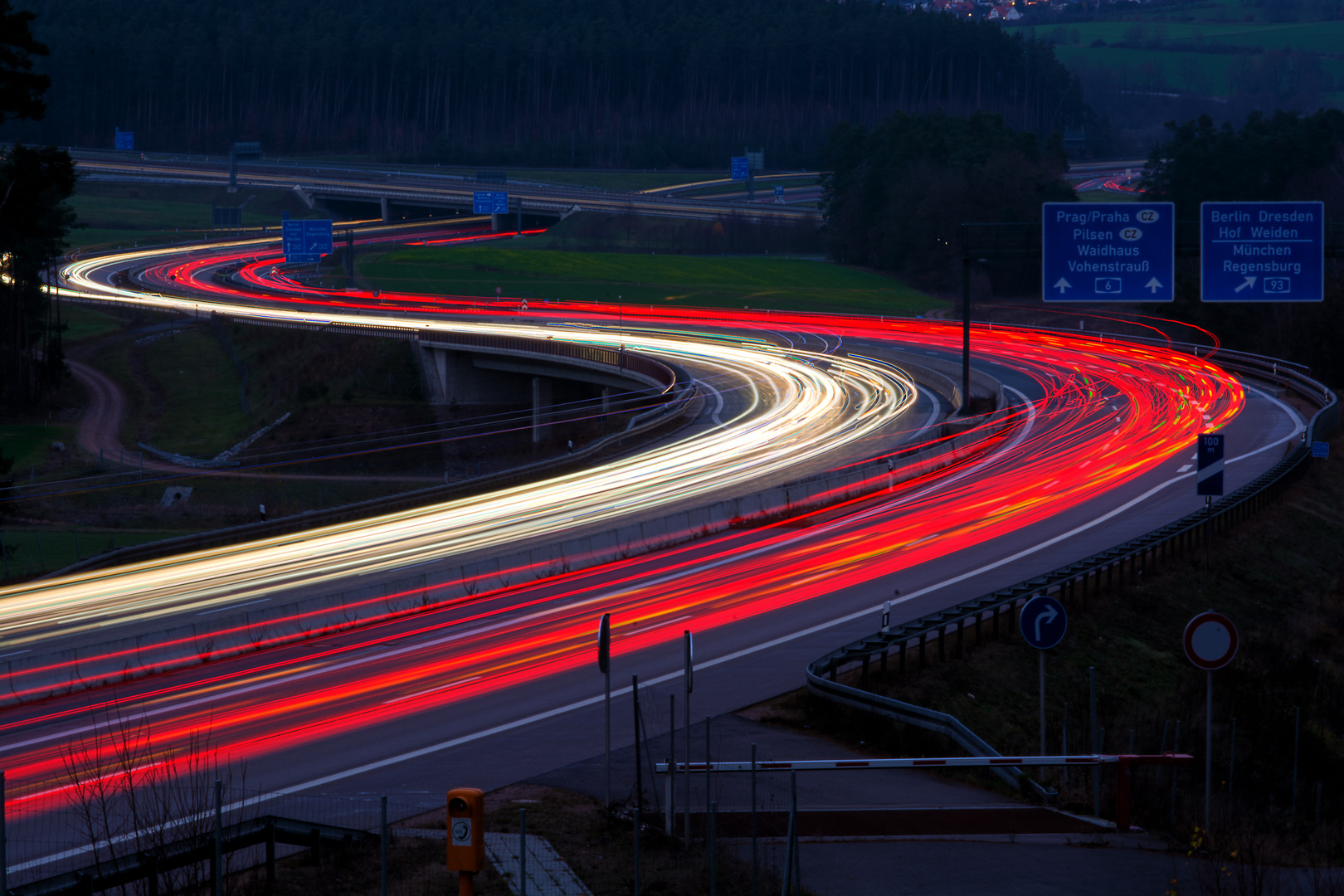 A6 vor Autobahnkreuz Oberpfälzer Wald