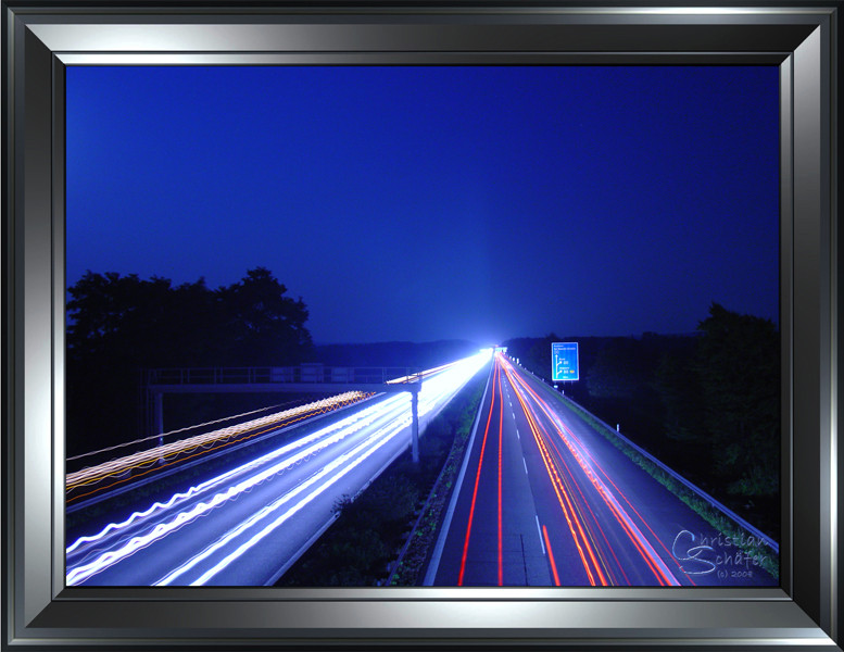 A61 bei Nacht